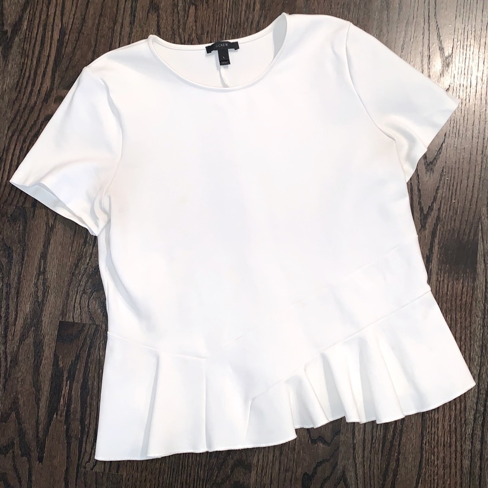 White shirt sleeve Peplum top